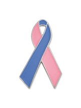 Pink Blue Ribbon Lapel Awareness Pregnancy Infant Loss Pin - £15.80 GBP