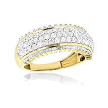 3.50CT Round Simulated Diamond Cluster WEDDING BAND Ring 14K Yellow Gold Plated - £68.96 GBP