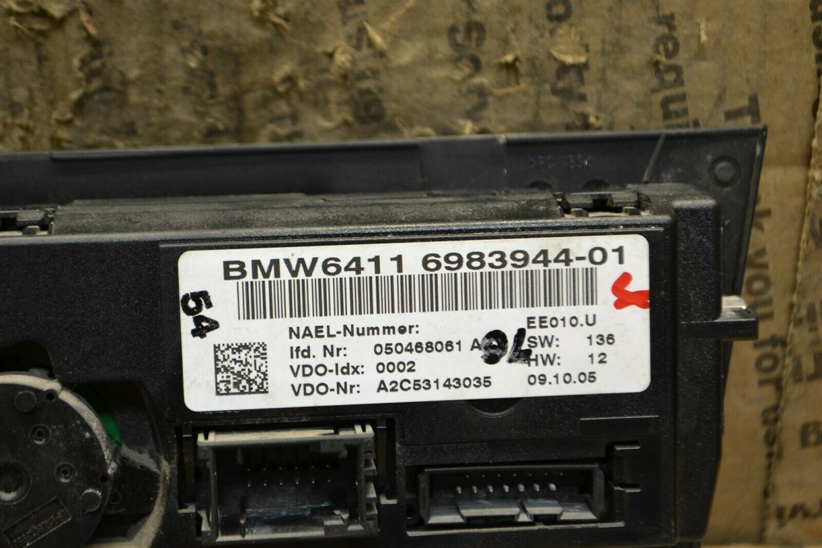 06-10 BMW 3 Series M3 Ac Heater Temperature Climate 6411698394401 Bx 4 132-8E7 Item image 3
