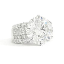 Authenticity Guarantee 
Round Lab-Created Diamond Engagement Ring 14K White G... - £16,032.69 GBP