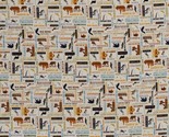 Cotton National Parks Wildlife Animals Words on Cream Fabric Print BTY D... - $15.95