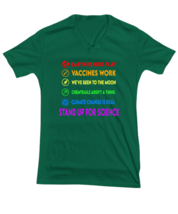 Vaccinated TShirt Stand Up For Science Green-V-Tee  - £17.64 GBP