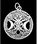 Tree of Life with Triple Moon Pentacle and Celtic Knots Pendant! - $180.99 MXN