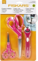 Fiskars Fabric Craft Sewing Fashion Starter Set 3pcs Rotary Cutter and 2 Pair Of - $81.99