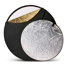 5-In-1 Reflector 22&quot; With Gold, Silver, Translucent, Black &amp; White Surfaces. - £23.59 GBP