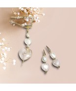 Rose Quartz and Pearls Necklace, Earrings handcrafted - $25.00+