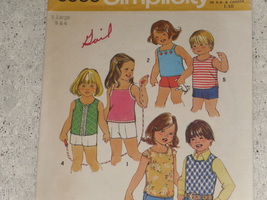 Simplicity Pattern 6950 Children's Stretch Knit Tops Size L 5-6 Vintage - $6.00