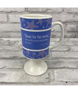 Mary Kay Shoot For The Moon Blue White Pedestal Mug Cup Stars - $11.21