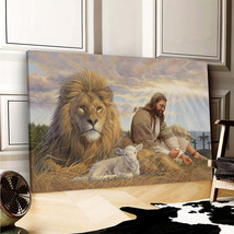 Lion Of Judah Jesus Gift for Jesus Christ Canvas Wall Art Jesus Poster Print - £18.02 GBP+