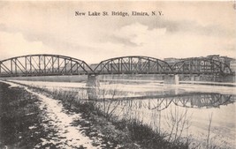 Elmira New York~New Lake Street Bridge~J EAN Ette Adams Published Postcard 1900s - £9.50 GBP