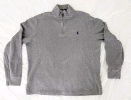 Polo Ralph Lauren Estate Rib Cotton 1/4 Zip Sweater Gray Men&#39;s Size Medium - £17.54 GBP