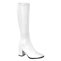 Sexy 3&quot; High Heel Gogo Dancer White Knee Boots Halloween Costume GOGO300/W/PU - £47.92 GBP