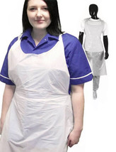UK SELLER | Pack Of 100x Disposable Examination Plastic Light Aprons Whi... - $13.89