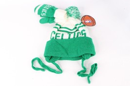 NOS Vintage 90s NBA Boston Celtics Spell Out Winter Beanie Mittens Set C... - £38.79 GBP