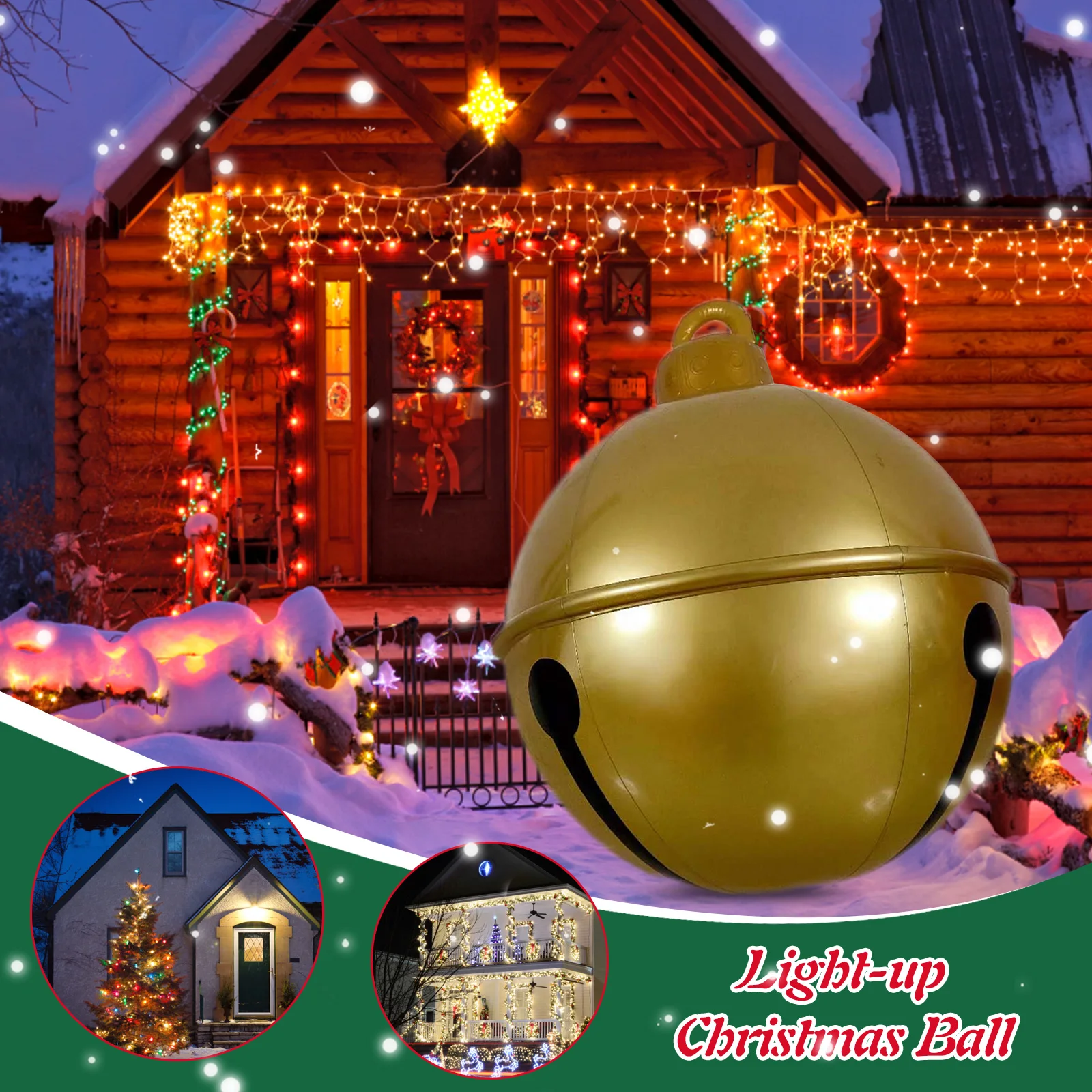 60CM Outdoor Christmas Inflatable Decorated Ball PVC Giant Big Balls Xmas Tree - £5.82 GBP+