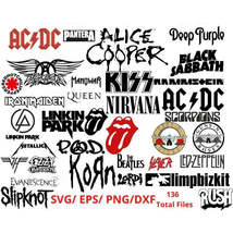 Music Rock Legends Logo SVG Bundle 136 files - £1.95 GBP