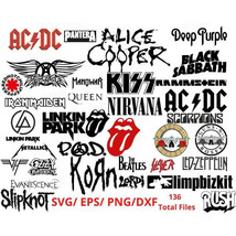 Music Rock Legends Logo SVG Bundle 136 files - £1.88 GBP