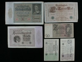 1910-1929 Allemagne 6-Notes Misc Kit Impérial Période Par Weimar République - $983.22 MXN