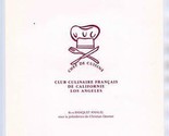 Club Culinaire Francais de Californie Menu 1989 Ma Maison Los Angeles  - $27.72