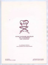 Club Culinaire Francais de Californie Menu 1989 Ma Maison Los Angeles  - £21.80 GBP