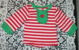 Bitty Baby Sized Red &amp; White Stripe Top With Green Trim - £7.00 GBP