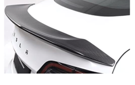 Muge Racing Real Carbon Fiber Spoiler fits 2017-2021 Tesla Model 3 V Sty... - $166.47