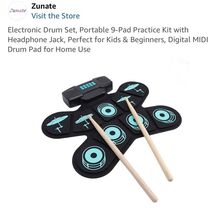 Electronic Drum Set Portable Foldable Built In Dual Stereo Speakers 9 Ke... - $27.60