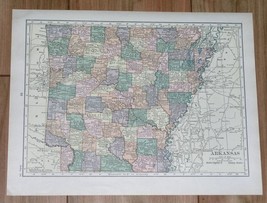 1928 Original Vintage Map Of Arkansas / Verso Mississippi - £13.51 GBP