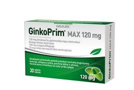 GinkoPrim Max 120 mg, 30 tablets-combination of Ginkgo biloba and magnesium - £27.09 GBP