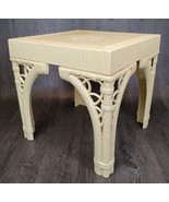 1972 Burwood Faux Wicker Drinks Table 16&quot; Plant Stand Boho Chic MCM Ligh... - $98.99