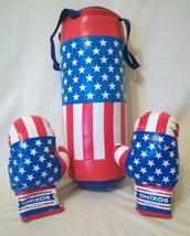 BOXING/PUNCHING BAG: USA Flag Bag Set with 4 oz. Gloves - 15&quot; Long - $12.90