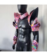 Burning Man Holographic Laser Pink Dragon Scale Rave Festival EDM Armor ... - $128.00