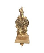 Vintage Gold Cast iron Stocking Hanger.Cherubs Candle Christmas Holiday - $11.87