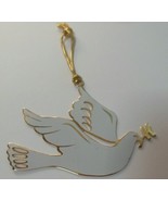 Vintage Signed G. DUCHIN 1987 USA Metal Enamel Christmas Ornament Dove - £17.08 GBP