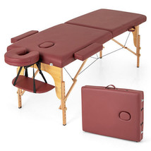 84 Inch Foldable Massage Table with Carrying Bag and Height Adjustable-Red - Col - €143,71 EUR
