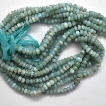 Natural Larimar 3.5-4mm Faceted Round Gemstone Beads 13&quot; Strand BDS-1082 - £54.85 GBP