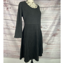 Dana Buchman Skater Dress Womens L Scoop Neck Flare Sleeves Knit Stretch - $22.50