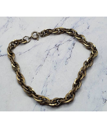 Gold Tone Rope Chain 4 inch Spring Ring Clasp Bracelet - £9.31 GBP