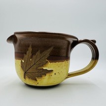 Rare Robert Alewine Pottery Maple Leaf Stoneware Large Mug Pitcher 4.5”x7”x9” - £51.43 GBP