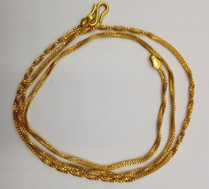 22k Gold Double Box Chain Twist Pattern 4.200 Gm Unisex 3 Mm India 18&quot; Chain - $1,029.57