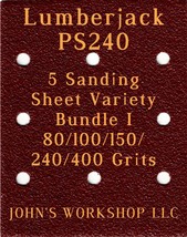 Lumberjack PS240 - 80/100/150/240/400 Grits - 5 Sandpaper Variety Bundle I - £3.97 GBP