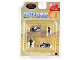 &quot;Motomania 4&quot; 4 piece Diecast Set (2 Figures and 2 Motorcycles) Limited Edition  - £19.16 GBP