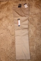 Dickies Girl&#39;s Wide Band Stretch Fabric Classic Fit 9RG Khaki Pants 30&quot; ... - $14.80
