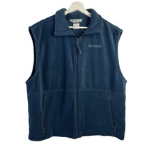 Columbia Size XL Fleece Vest Cathedral Peak Navy Layering Outdoor Hiking Mens - £14.64 GBP