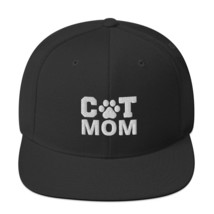 Cat Mom, Cap for Cat Lovers, Embroidered hat Hat Dark Navy - £23.83 GBP