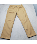 Caterpillar Pants Men&#39;s 30/29 Tan Fleece Lined Straight Leg 5 Pocket Design - $27.73