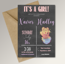 Baby Shower | Printable Personalized | Invitation DIGITAL | Winnie Pooh Bear - £11.92 GBP