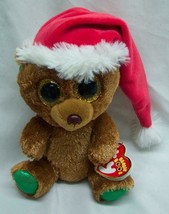 TY Beanie Boos BIG EYED NICHOLAS SANTA BEAR 6&quot; Plush STUFFED ANIMAL Toy NEW - £11.67 GBP