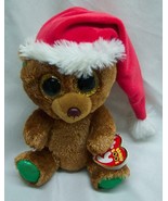 TY Beanie Boos BIG EYED NICHOLAS SANTA BEAR 6&quot; Plush STUFFED ANIMAL Toy NEW - £11.61 GBP