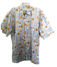 Burma Bibas Fishing Shirt Short Sleeve Casual Button Up Men Small Blue C... - $9.48